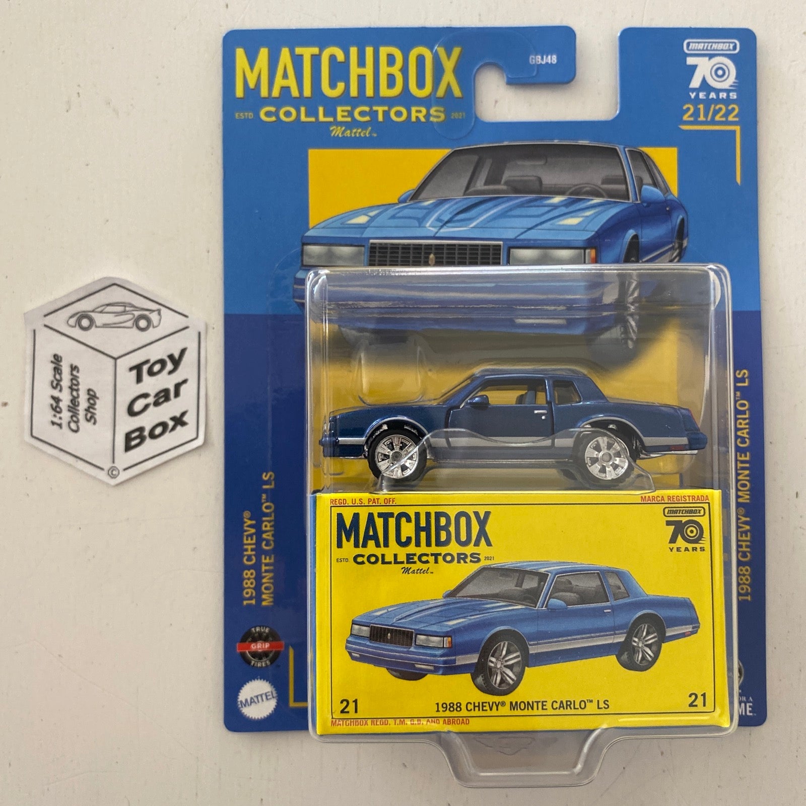 2023 MATCHBOX Collectors #21 - 1988 Chevy Monte Carlo (Opening Doors - Blue) G90