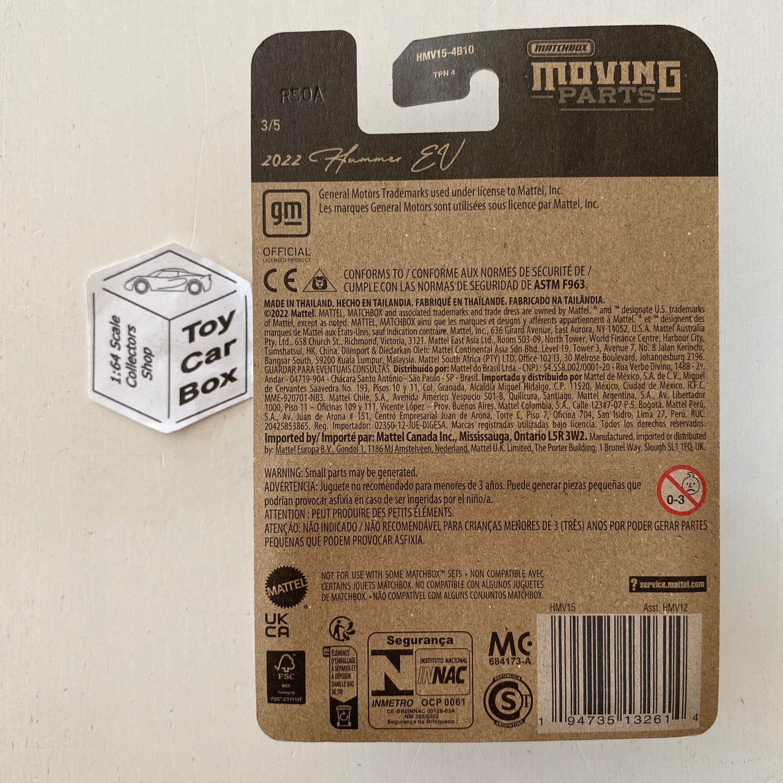 2023 MATCHBOX Moving Parts - '22 Hummer EV (Orange - 70 Years Special Edition) E42g