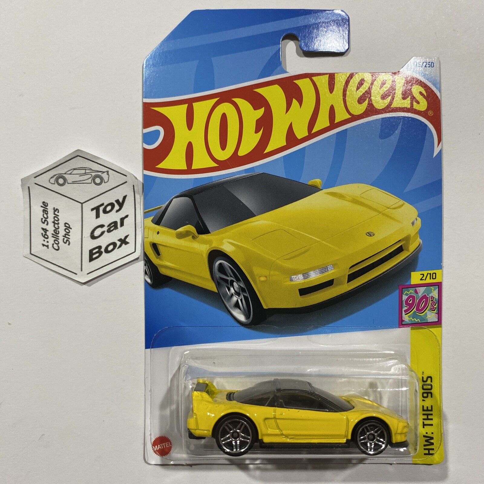 2024 HOT WHEELS #175 - ¡®90 Acura / Honda NSX (Yellow #2 HW: The 90s - Long Card) A80