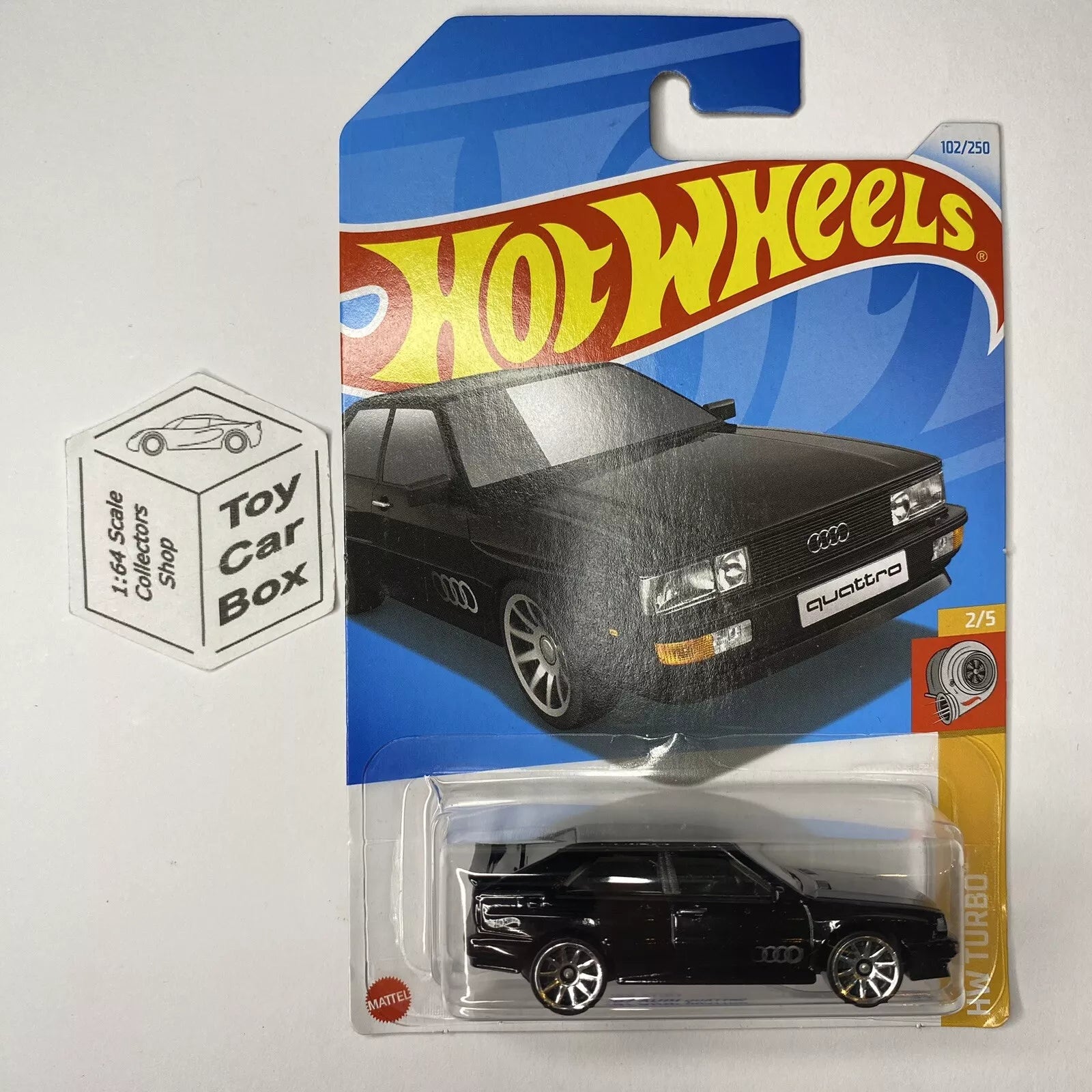 2024 HOT WHEELS #102 - ¡®87 Audi Quattro (Black #2 HW Turbo - Long Card) A80